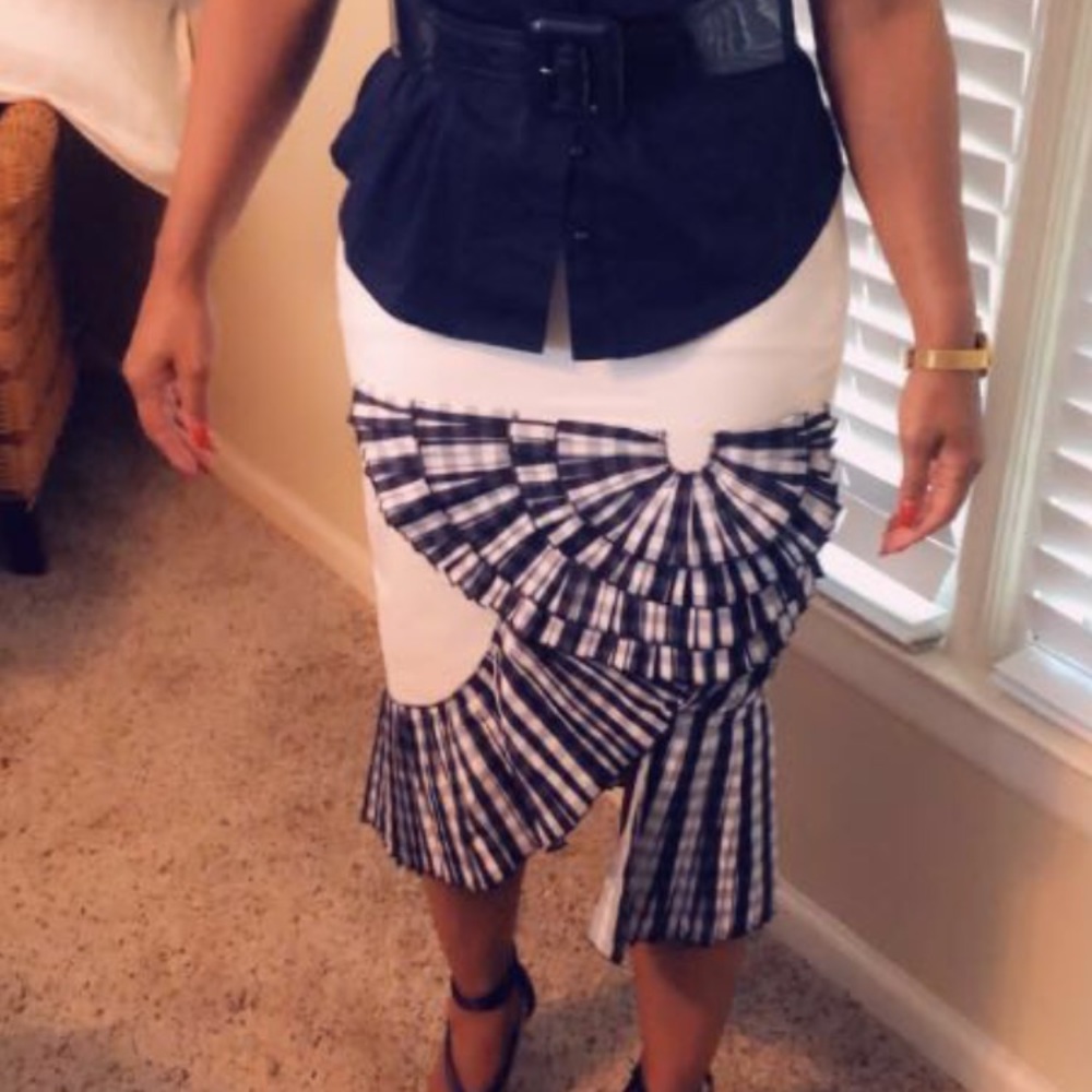 Gingham Flare Tail Skirt